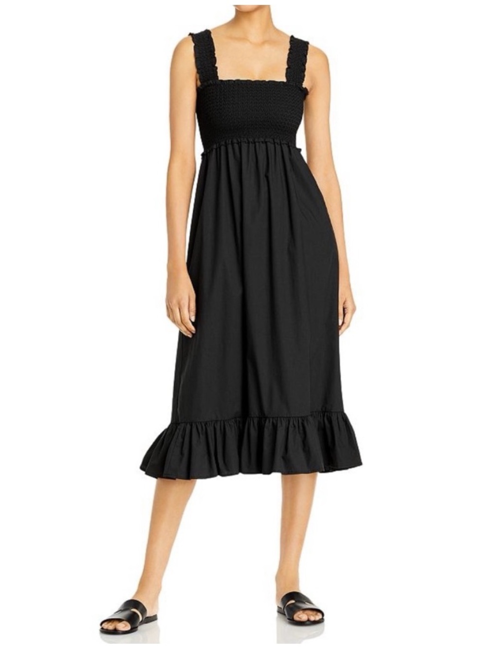 Rails Rumi cotton tencel Dress black smocked size Small